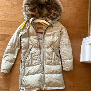 XS Beige Parajumper Parka (ORIGINAL) with Fur